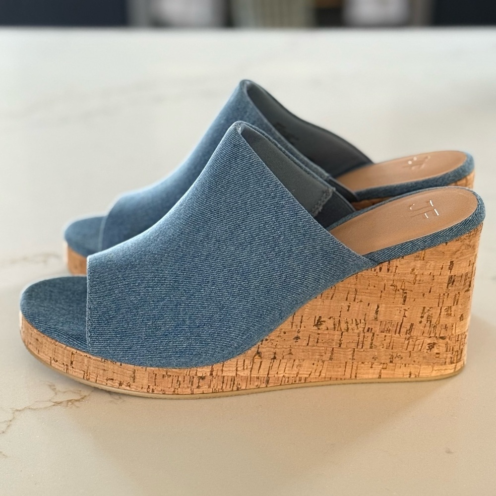 Women's Blue Slide Sandals-New Never worn